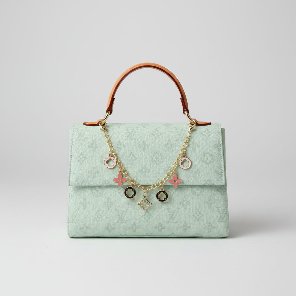 Colorful Handbag with Bag Charm | Designer-Inspired
