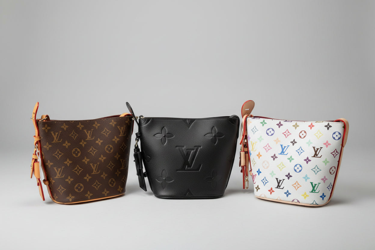 2-Piece Designer-Inspired Bucket Bag Set