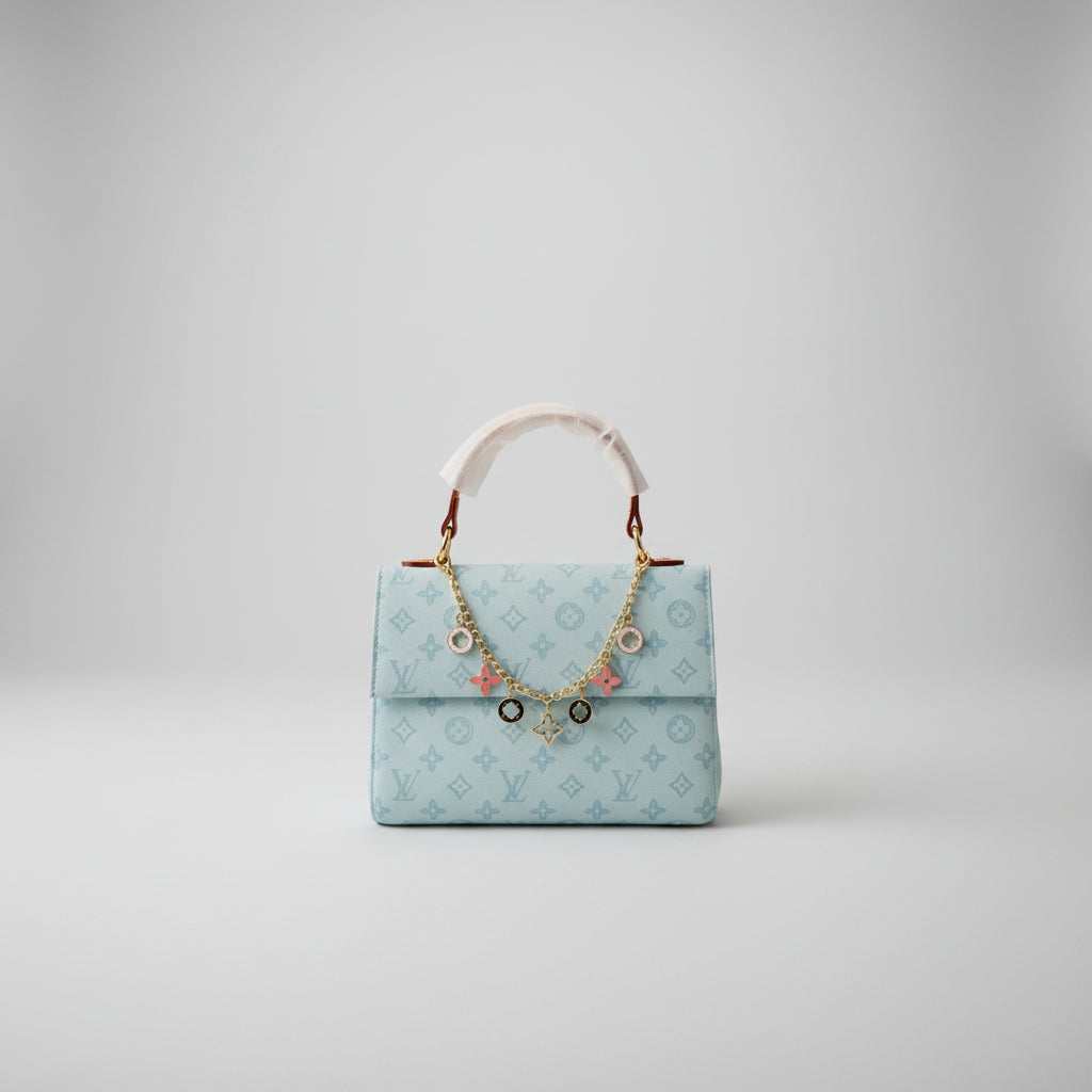 Colorful Handbag with Bag Charm | Designer-Inspired