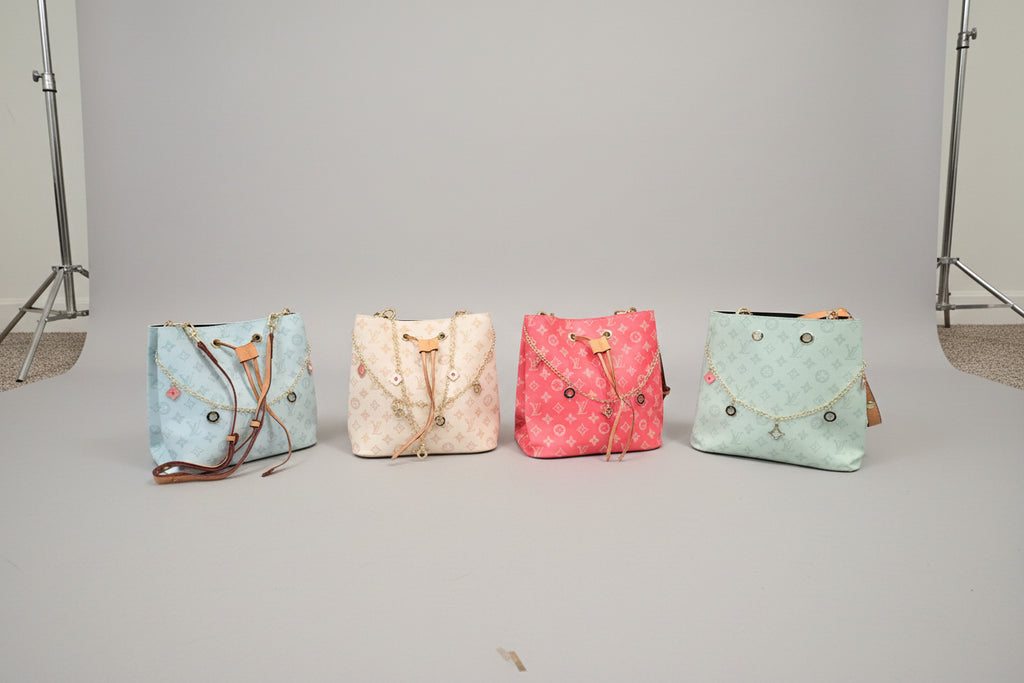 Designer-Inspired Bucket Bag with Bag Charm
