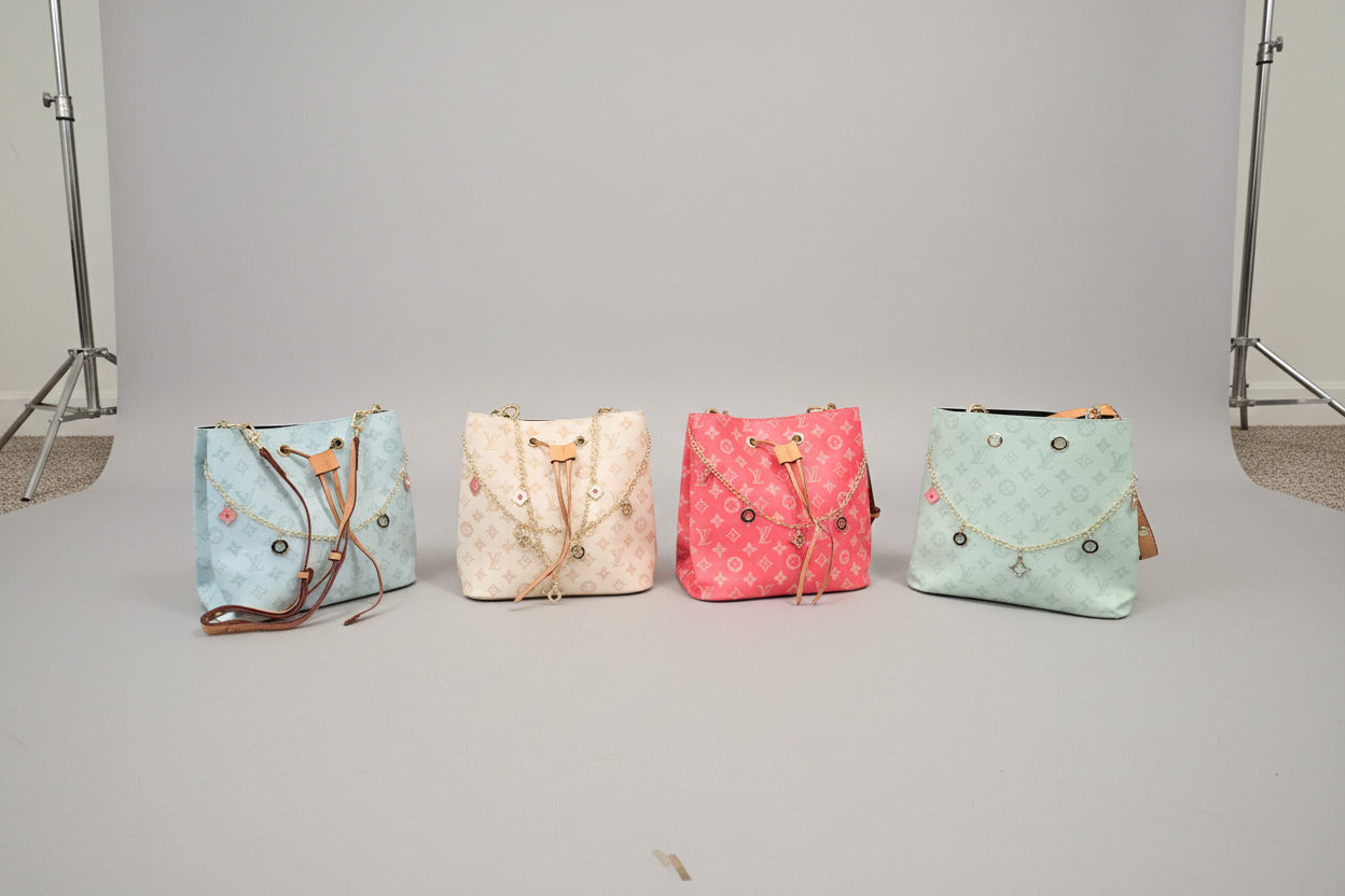 Designer-Inspired Bucket Bag with Bag Charm