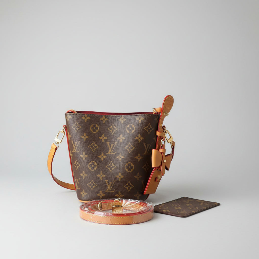 2-Piece Designer-Inspired Bucket Bag Set