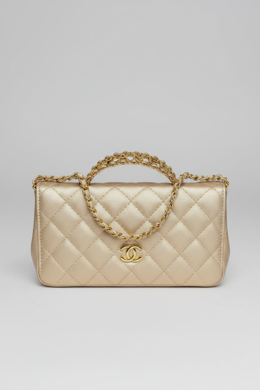 Gold Designer Inspired Shoulder Handbag