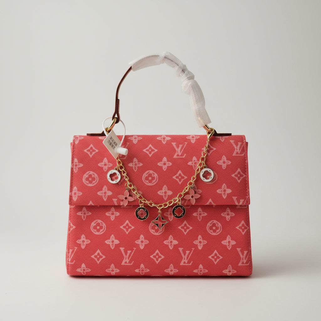 Colorful Handbag with Bag Charm | Designer-Inspired