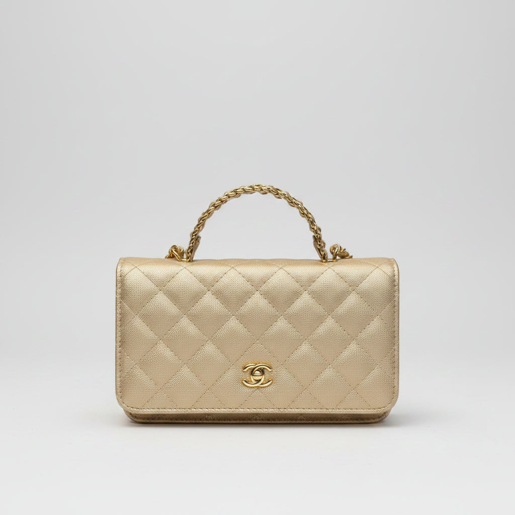 Gold Designer Inspired Shoulder Handbag