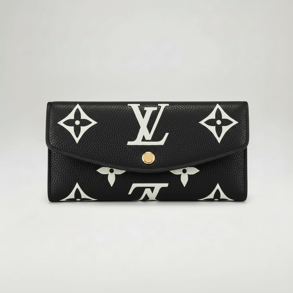 Designer-Inspired Button Wallet – Luxury Turn-Lock Closure Women’s Wallet