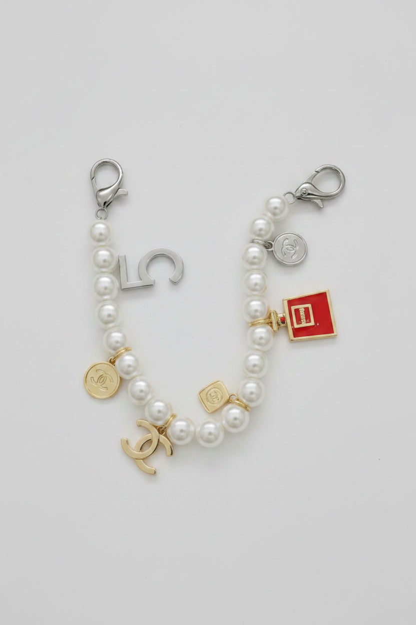 Designer Inspired Pearl Bag Charm Bag Chain