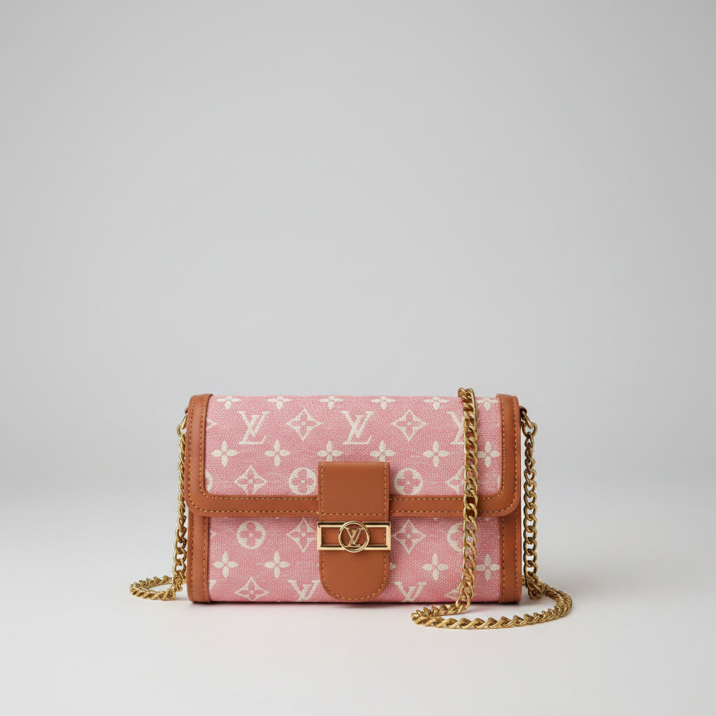 Pink On-The-Go Wallet Purse Chain Bag – Designer-Inspired Mini Chain Bag