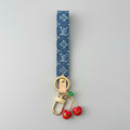 Cherry Denim Keychain Bag Charm – Trendy Y2K Bag Accessory