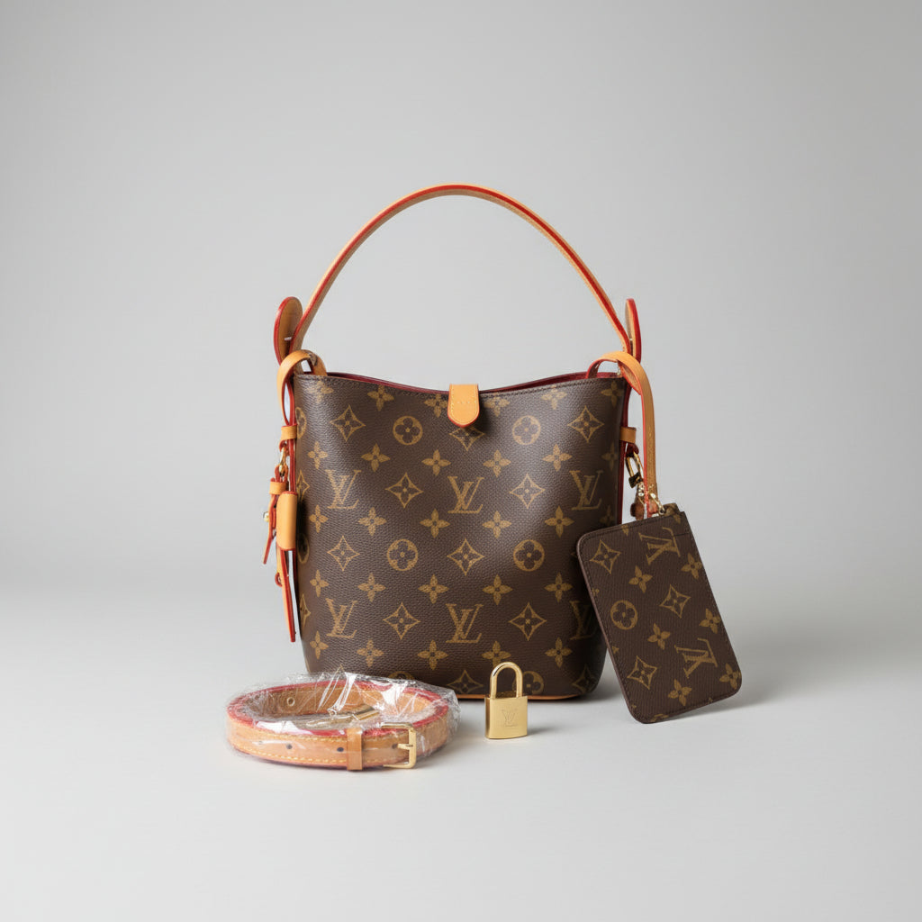 2-Piece Designer-Inspired Bucket Bag Set