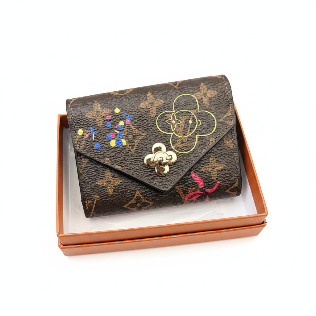 Designer-Inspired Short Fancy Wallet – Compact Luxury Women’s Wallet
