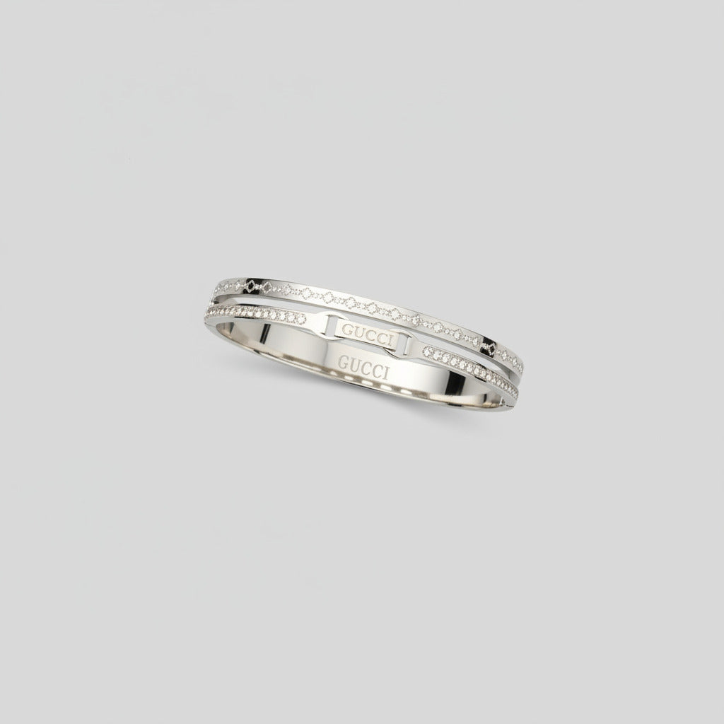 GG Designer Inspired Bangle - Luxury Stackable Bracelet Gold