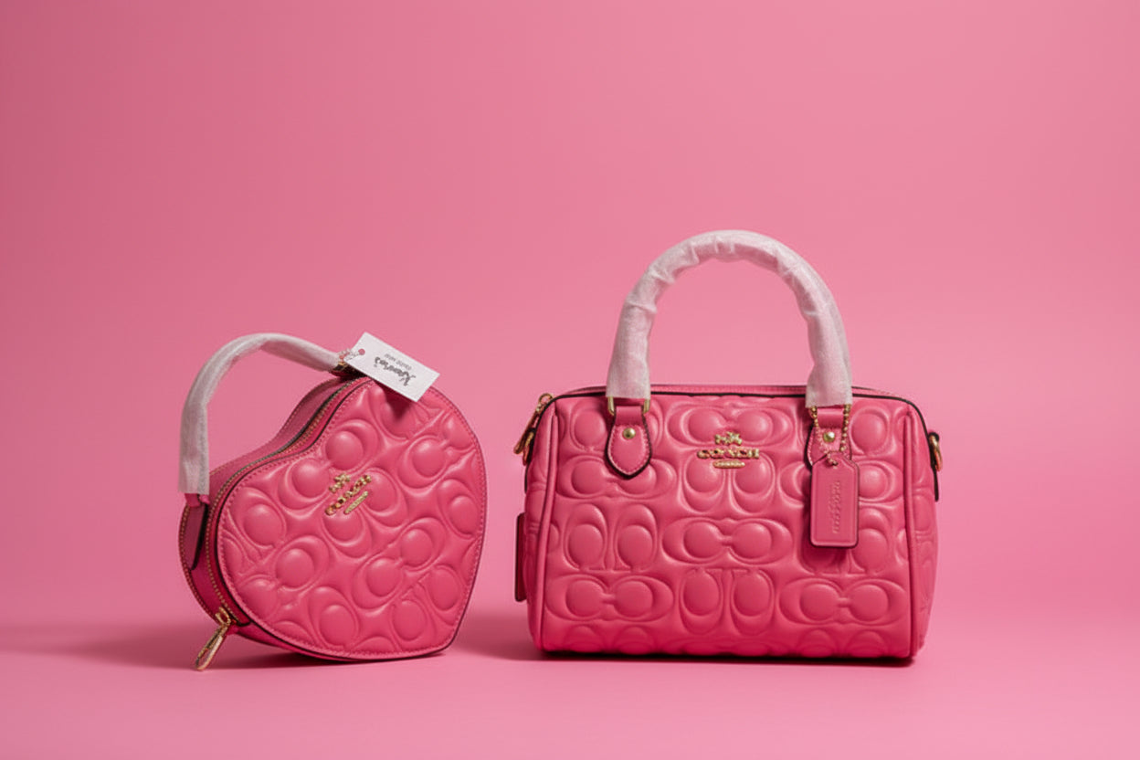 Designer Inspired Pink Shoulder Bag