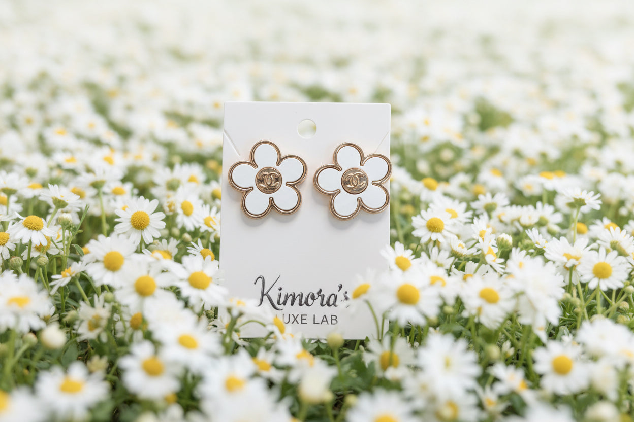 Flower Stud Earrings - Delicate Floral Designer Inspired Studs