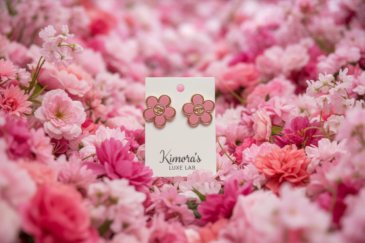 Flower Stud Earrings - Delicate Floral Designer Inspired Studs