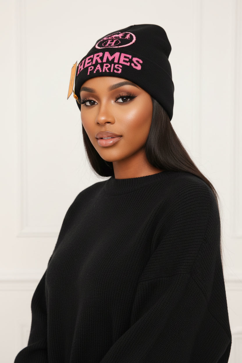 Designer Inspired Beanie Winter Hat - Luxury Warmth