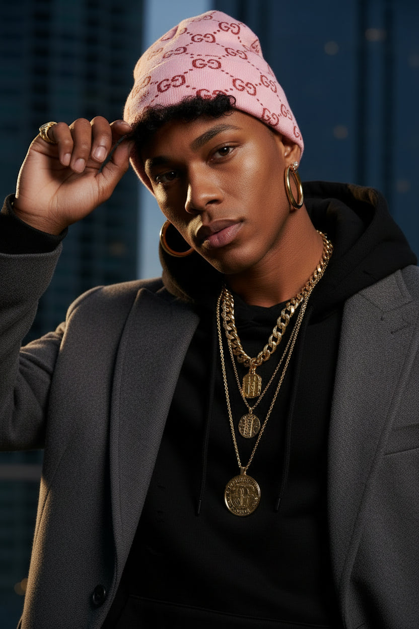GG Designer Inspired Beanie Winter Hat - Luxury Warmth