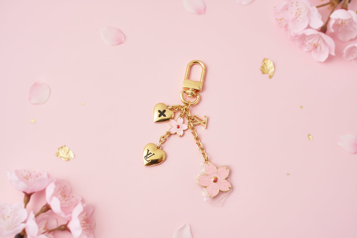 Cherry Blossom Keychain Bag Charm - Limited Edition Floral Luxury
