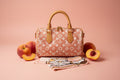 Peach Designer Inspired Speedy - Iconic Structured Handbag