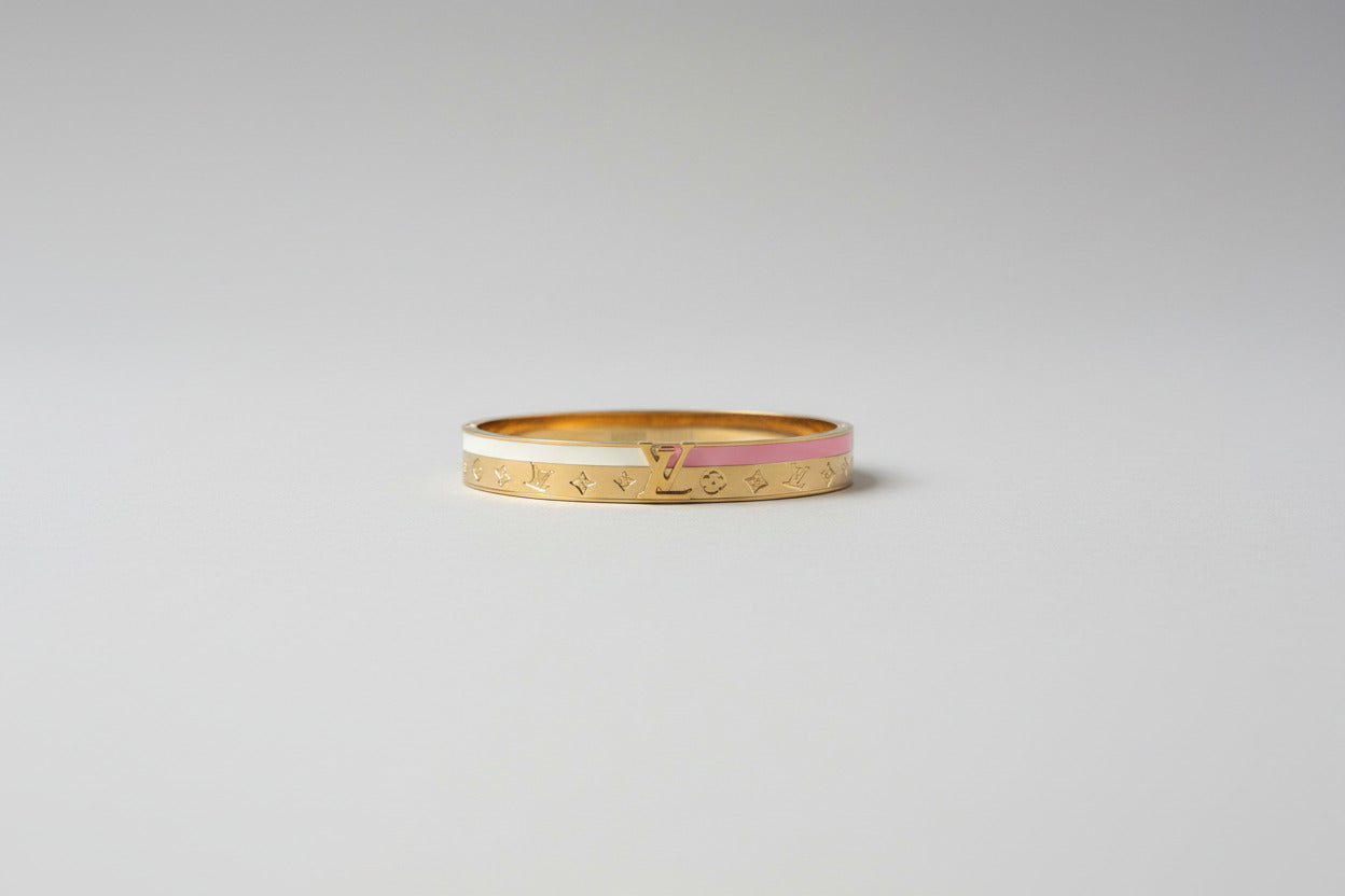 Gold Designer Inspired Bangle - Luxury Stackable Bracelet