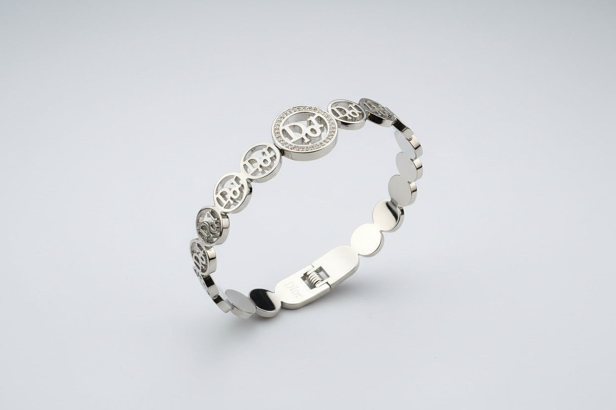 Gold Designer Inspired Bangle - Luxury Stackable Bracelet CD
