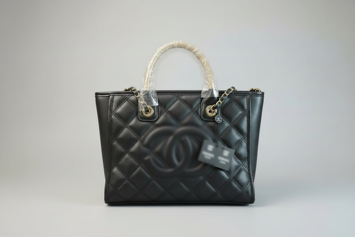 2-Piece Designer Inspired Shoulder Tote Handbag Set - Navy Blue Collection