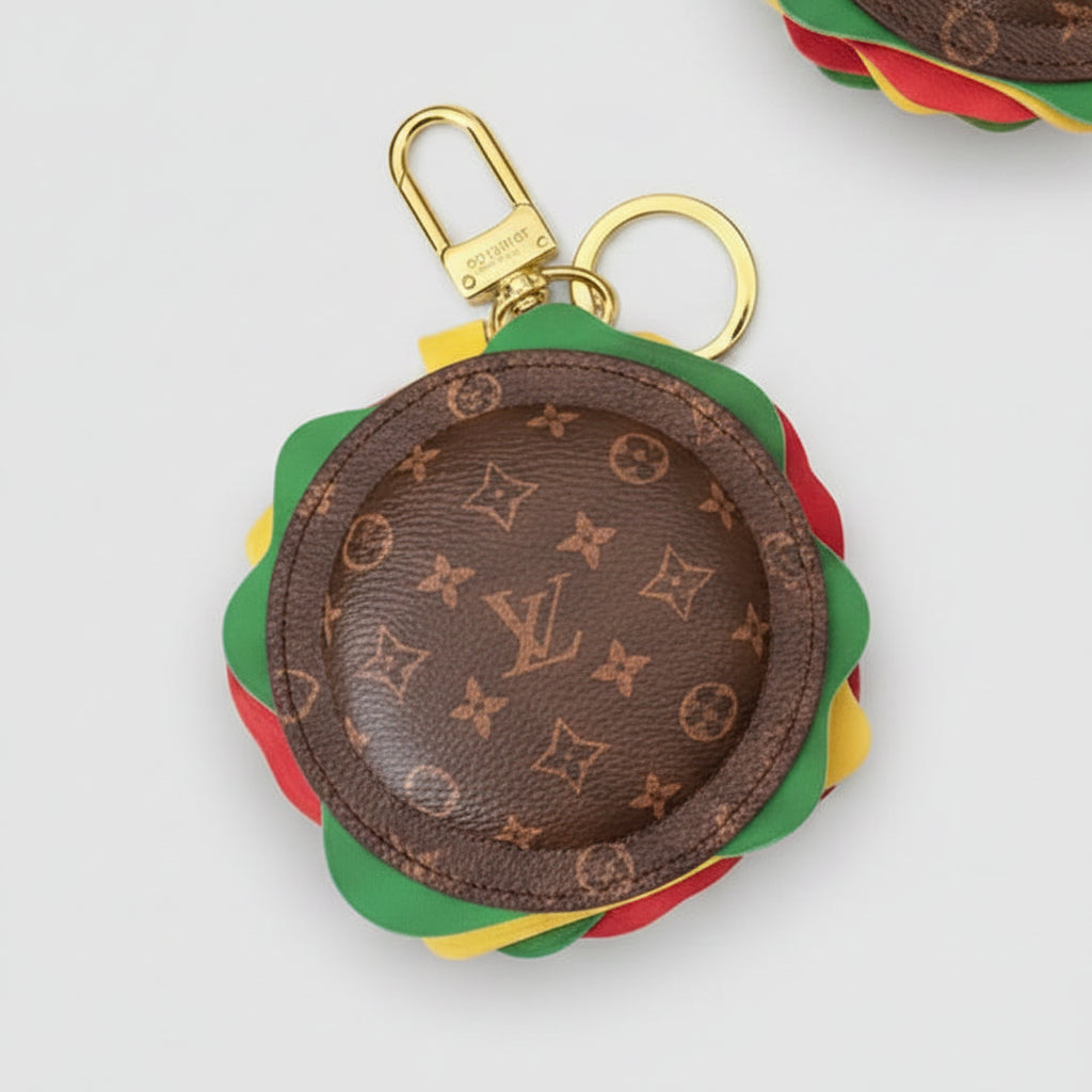 Delicious Designer Inspired Hamburger Purse Charm Keychain