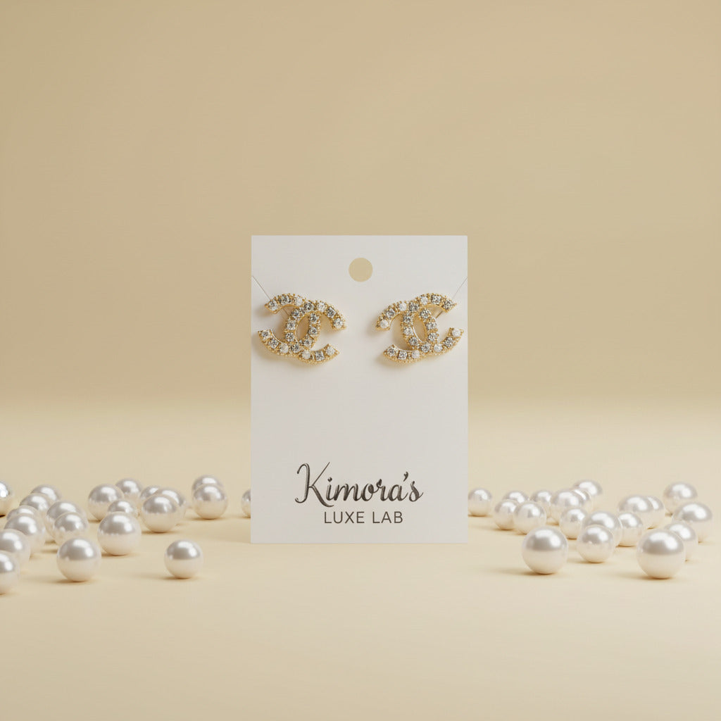 Stud Pearl Diamond Earrings