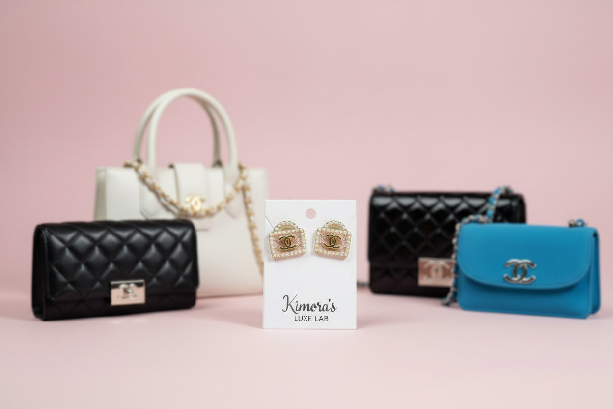 Purse Stud Earrings - Designer Inspired Mini Handbag Studs