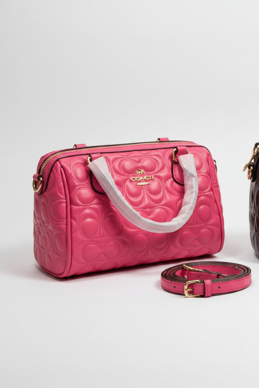 Designer Inspired Pink Shoulder Bag