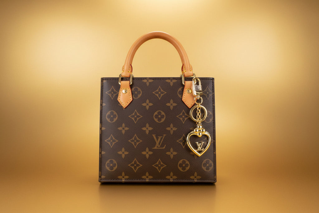 High Quality Gold Diamond Heart Keychain Purse Charm