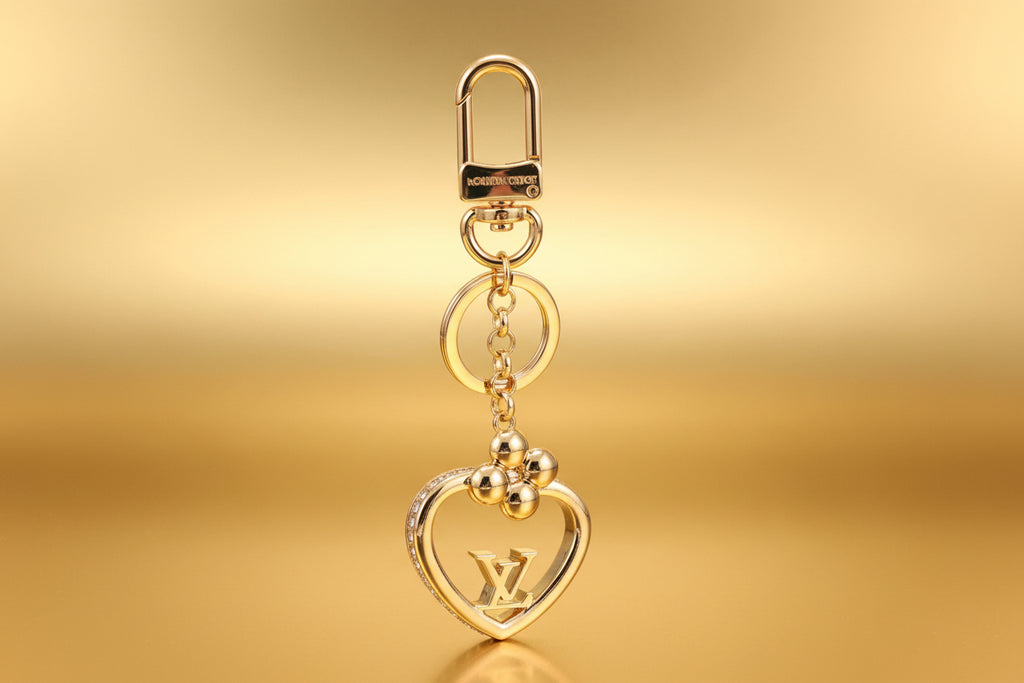 High Quality Gold Diamond Heart Keychain Purse Charm