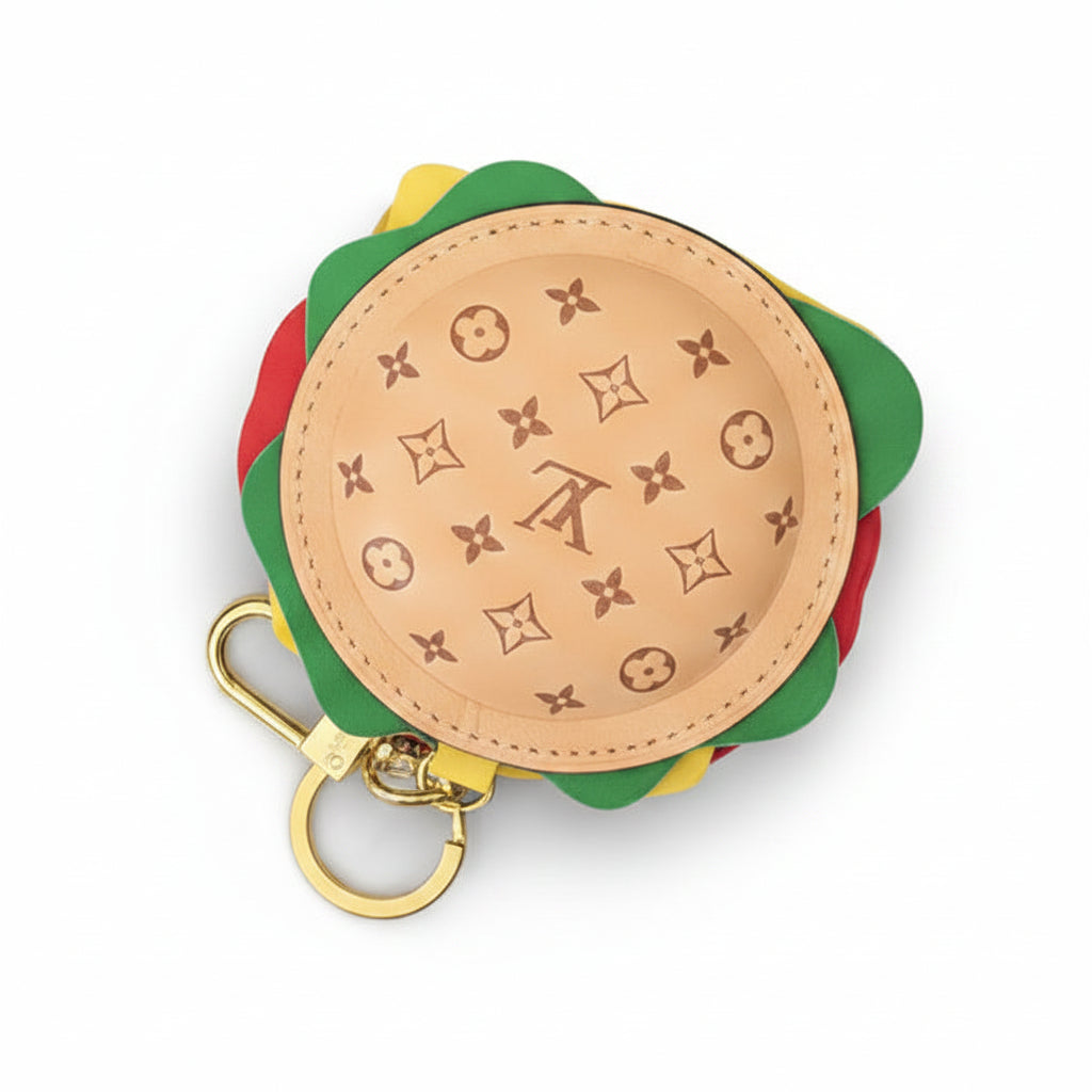 Delicious Designer Inspired Hamburger Purse Charm Keychain