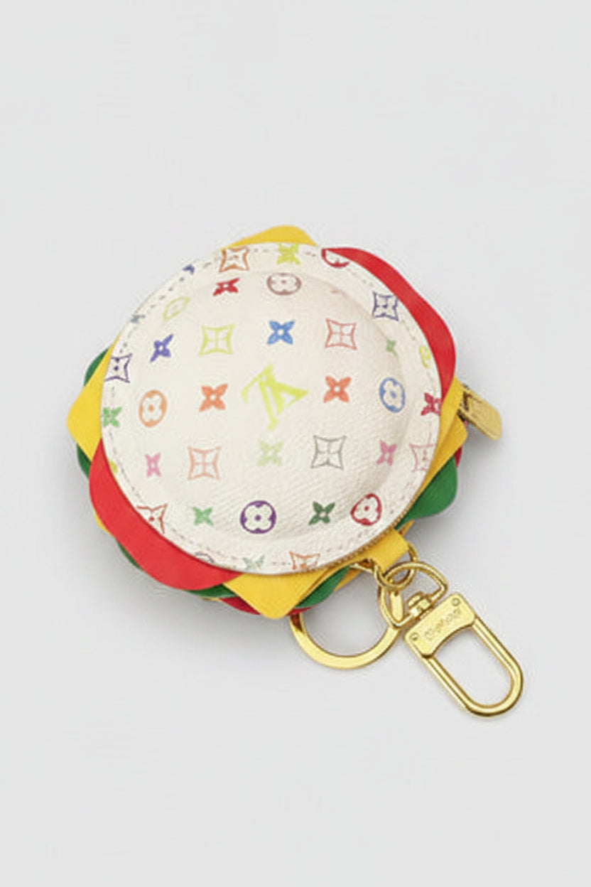Delicious Designer Inspired Hamburger Purse Charm Keychain